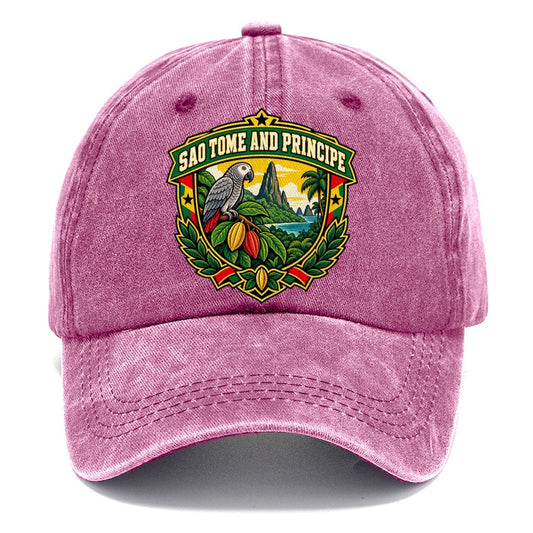 Sao Tome And Principe Retro Badge Country Logos Classic Cap – Dusty Rose