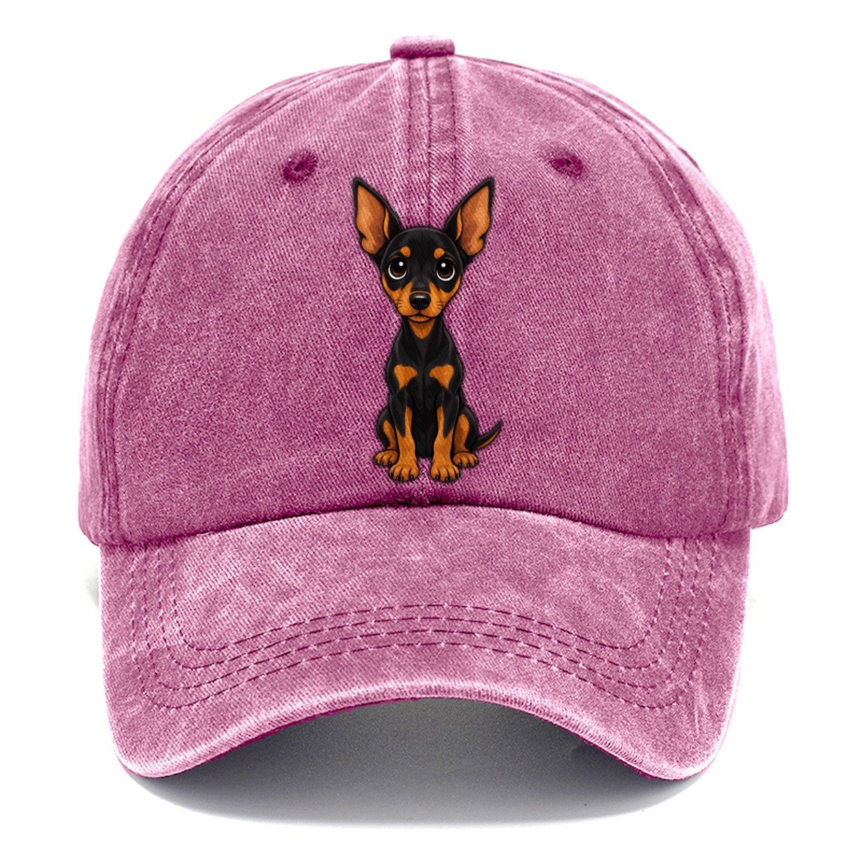 Miniature Pinscher Sitting Sweetheart Classic Cap – Dusty Rose