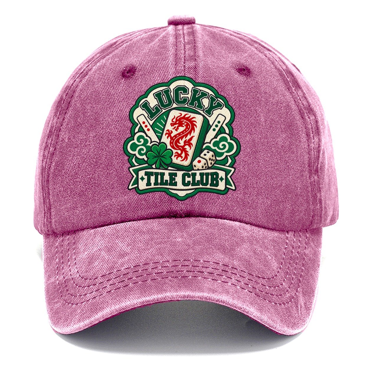 Lucky Tile Club Mahjong Game Night Classic Cap – Dusty Rose