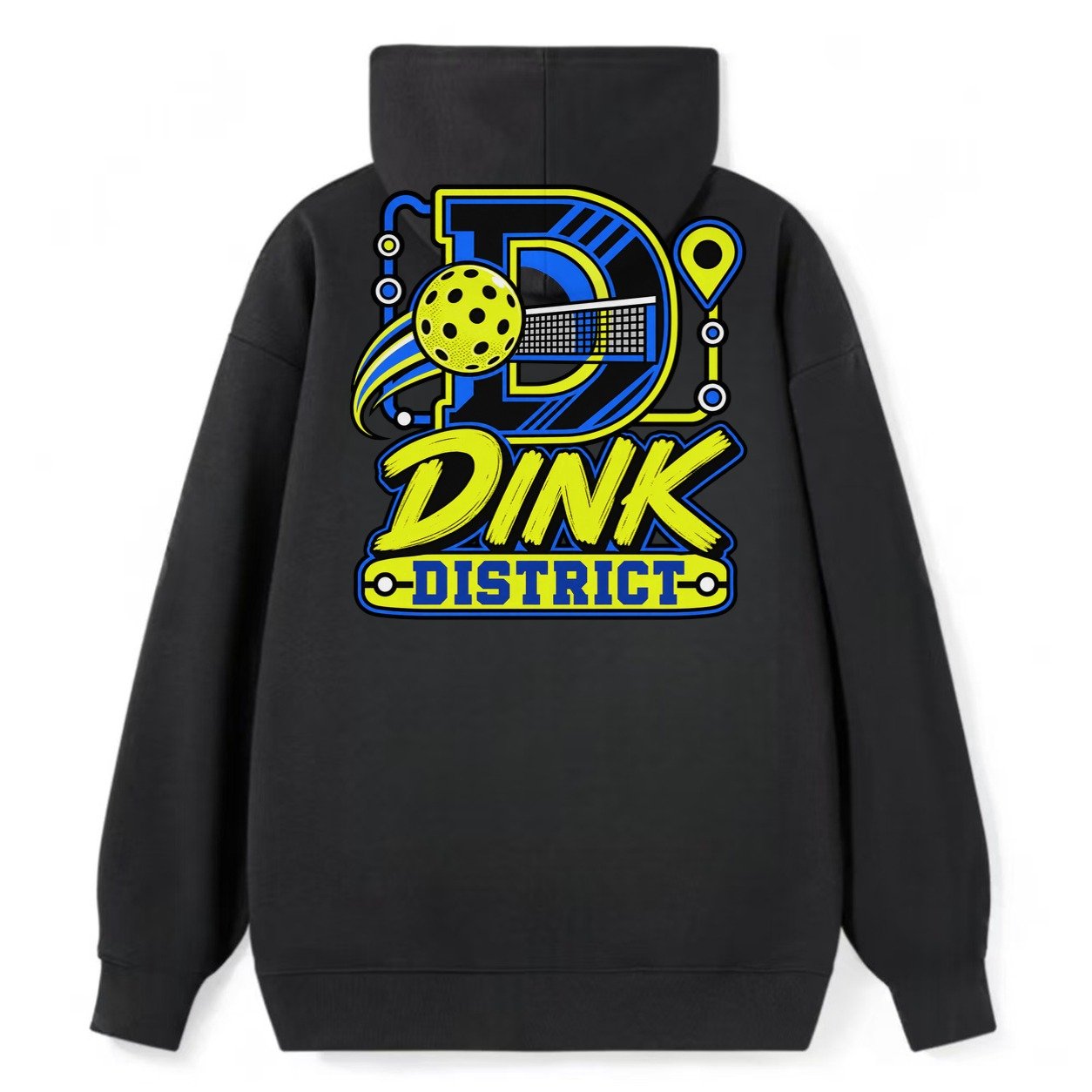 Dink District Pickleball Life Classic Pullover Hoodie – Black