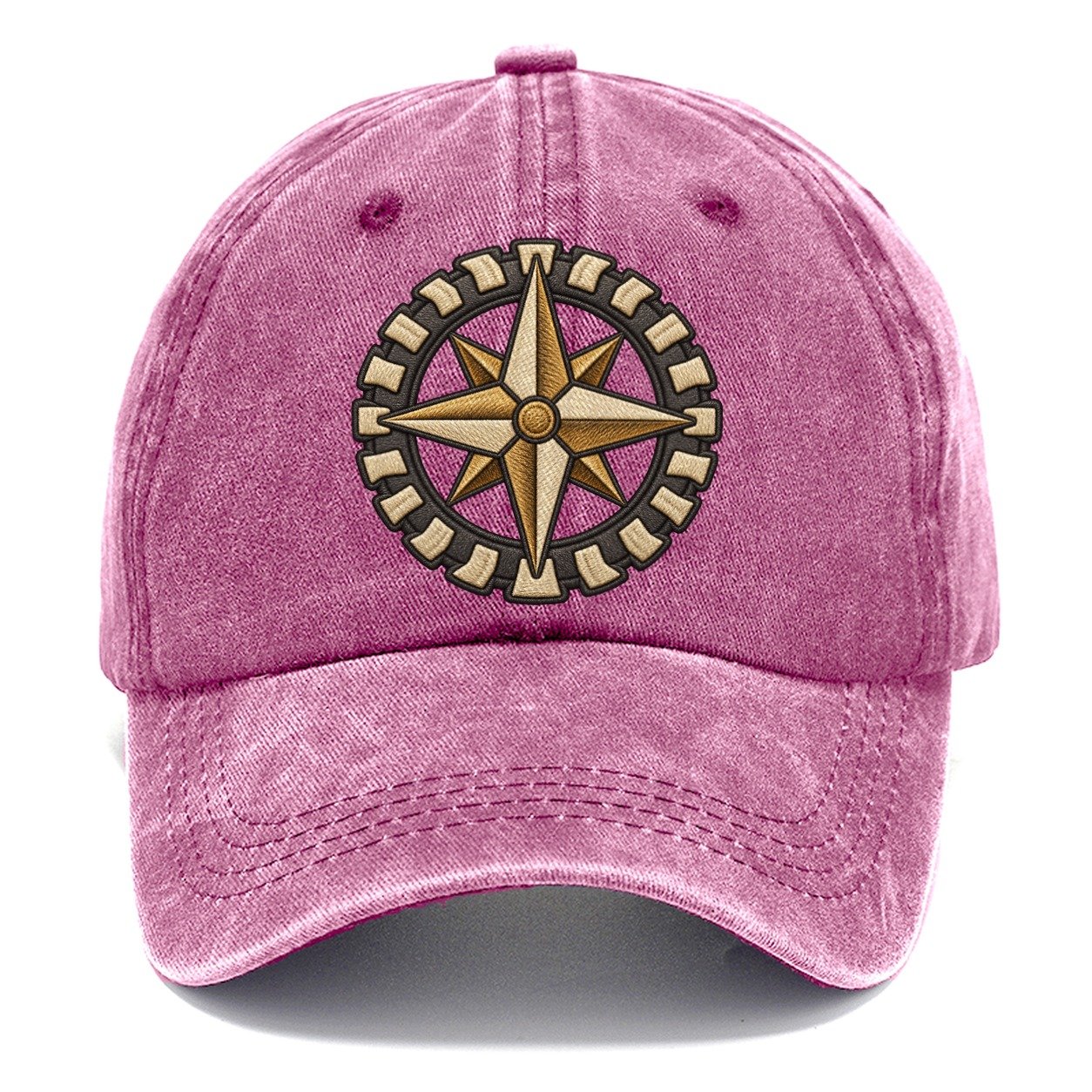 Compass Rose With Tyre Tread Bezel Off Roading And Overlanding Classic Cap – Dusty Rose
