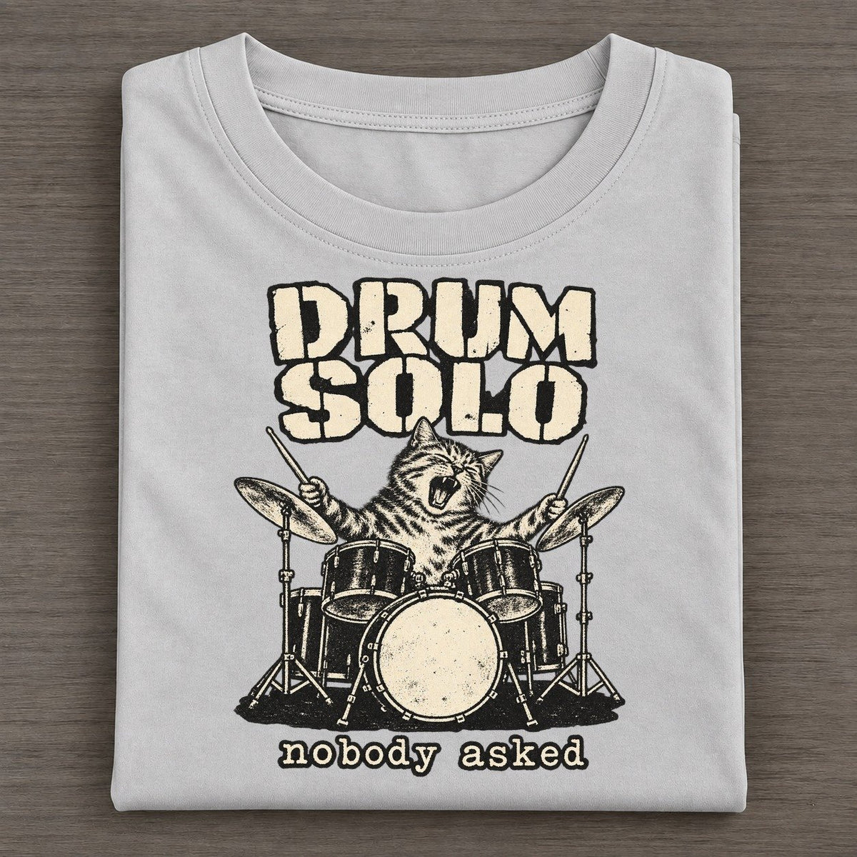 Drum Solo Alley Cat Records Classic T-shirt – Grey