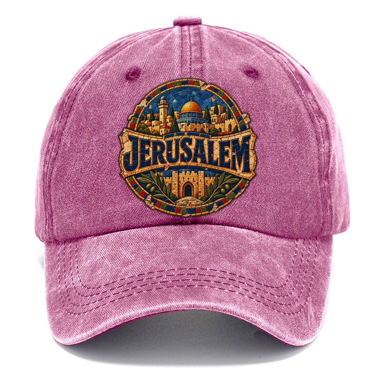 Mosaic Jerusalem Wordmark Jerusalem Classic Cap – Dusty Rose