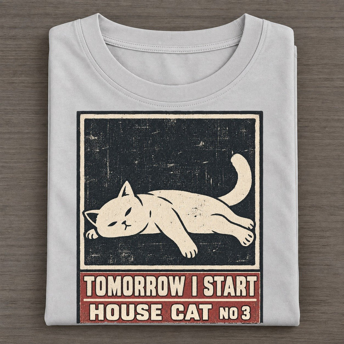 Tomorrow I Start Neko Says No Classic T-shirt – Grey