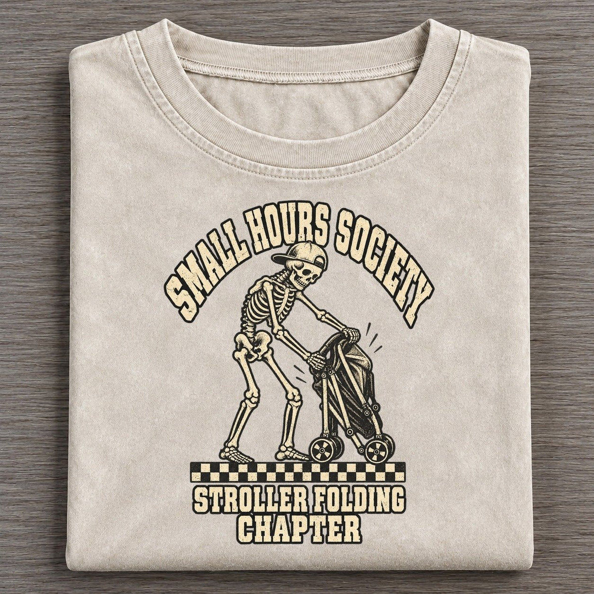 Stroller Fold Small Hours Society Vintage T-shirt – Off White