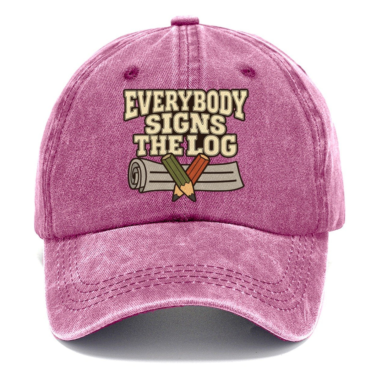 Everybody Signs The Log Geocaching Classic Cap – Dusty Rose