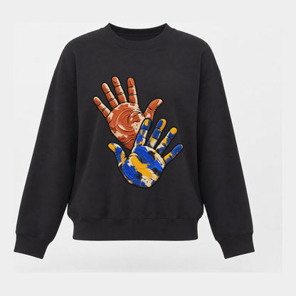 Clay And Color Hands Clay Color Makers Women's Crewneck Sweatshirt – Black