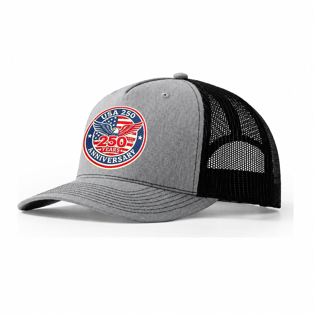 Usa 250th Anniversary Eagle Trucker Hat – Sport Grey-Black