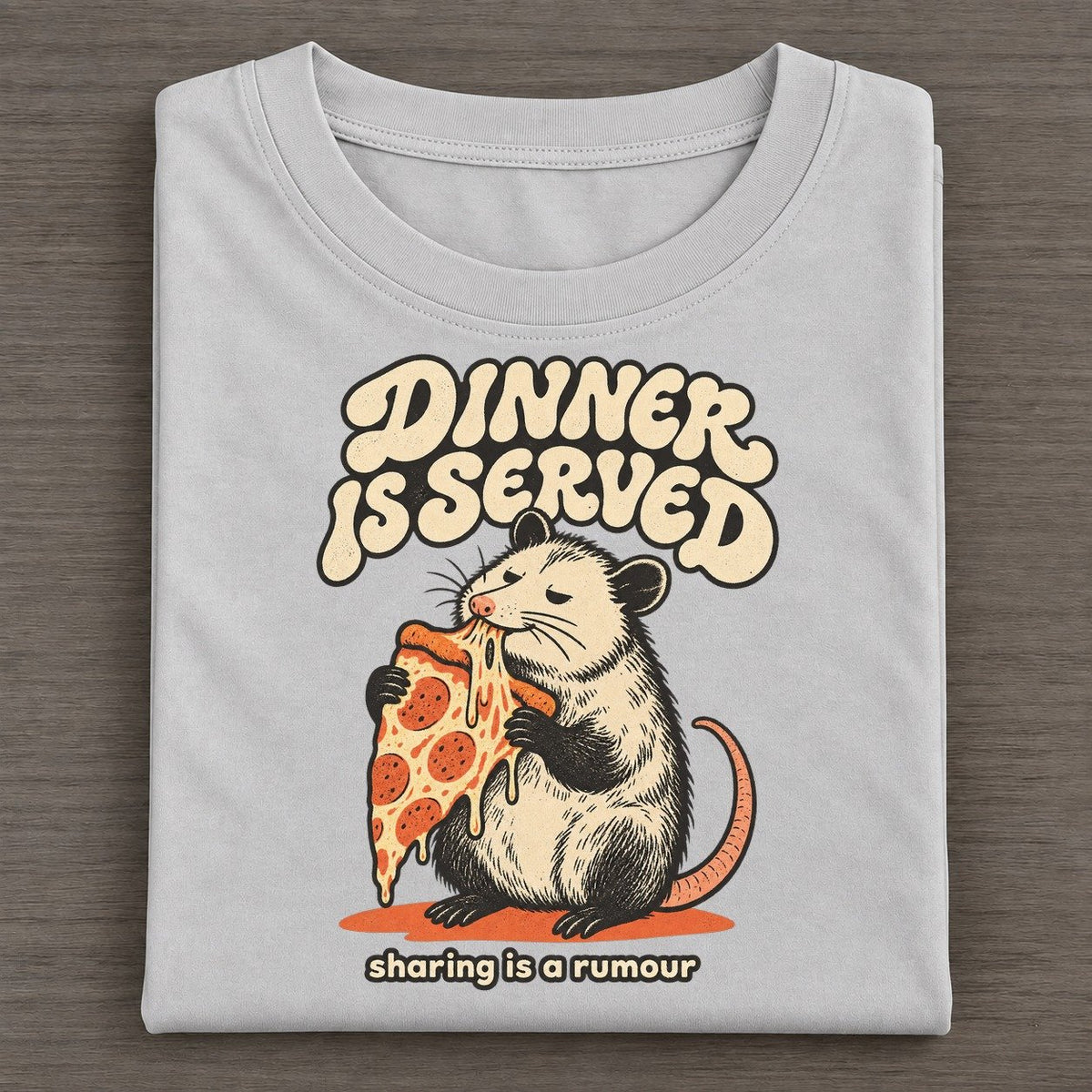 Dinner Is Served Raccoons Off Duty Classic T-shirt – Grey