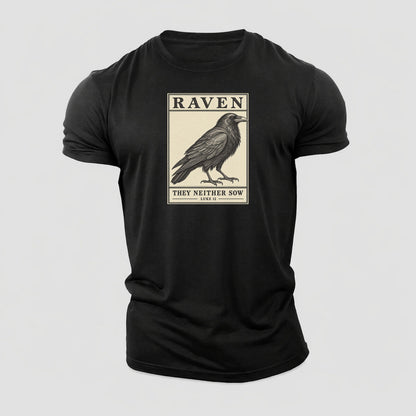 Raven Specimen Plate Creature Canticle Cotton T-Shirt – Black