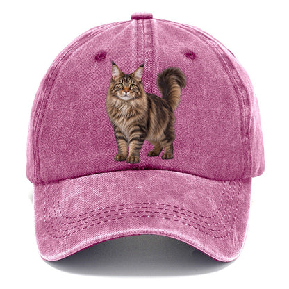Maine Coon Standing Three Quarter Realistic Cat Portrait Classic Cap – Dusty Rose