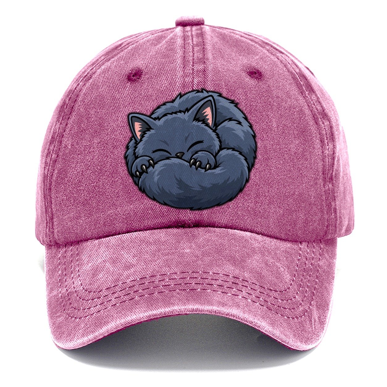 British Shorthair Sleeping Peeking Cats Classic Cap – Dusty Rose