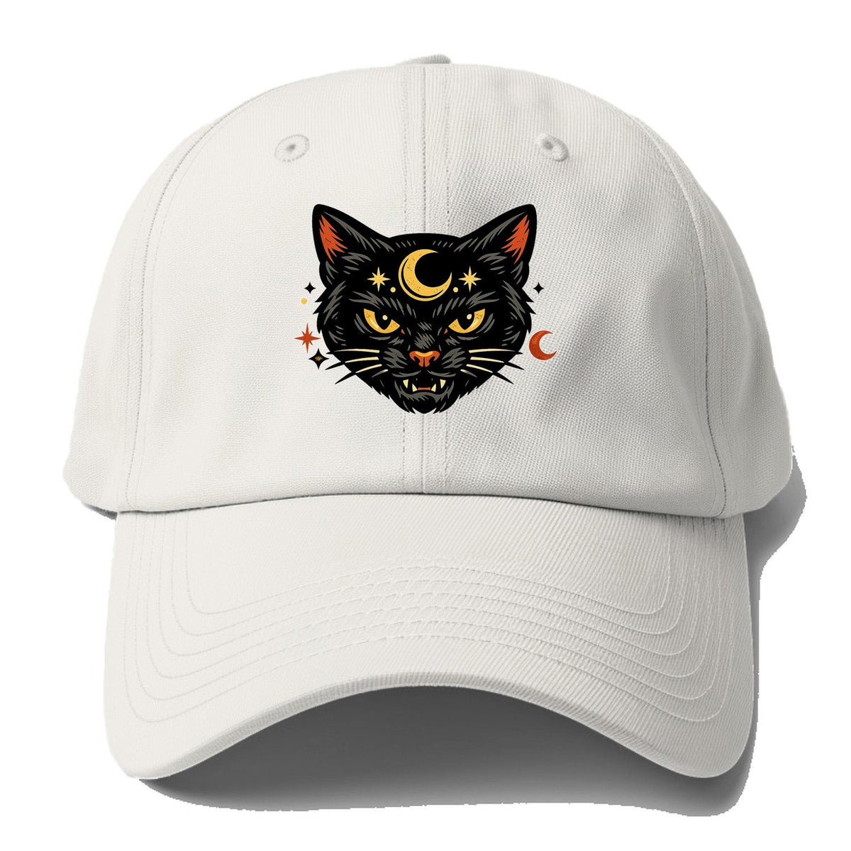 Celestial Black Cat Baseball Cap – Off White