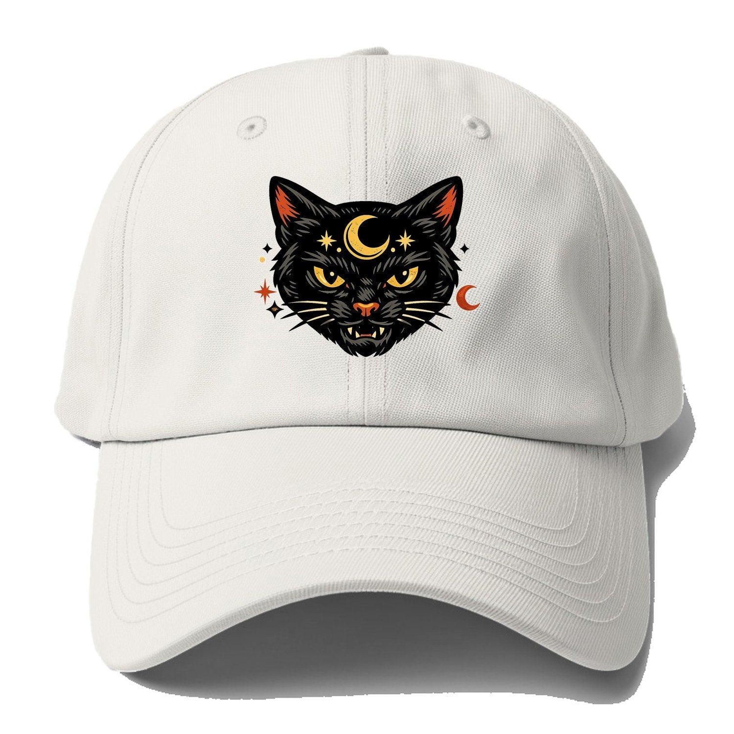 Celestial Black Cat Baseball Cap – Off White