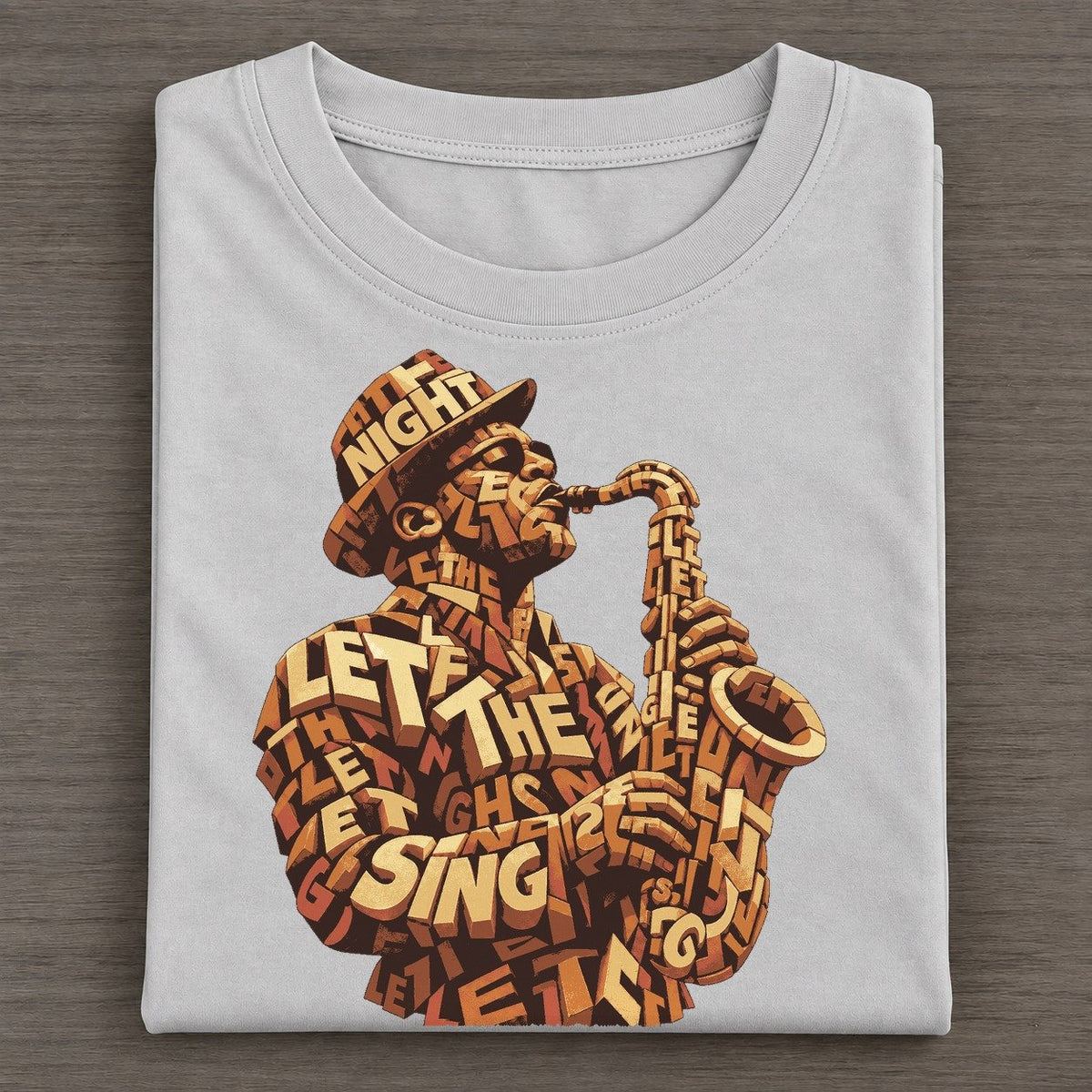Saxophone Soloist Letter Sculpture Classic T-shirt – Grey