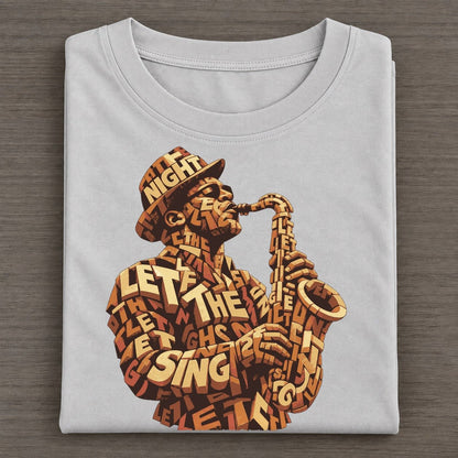 Saxophone Soloist Letter Sculpture Classic T-shirt – Grey