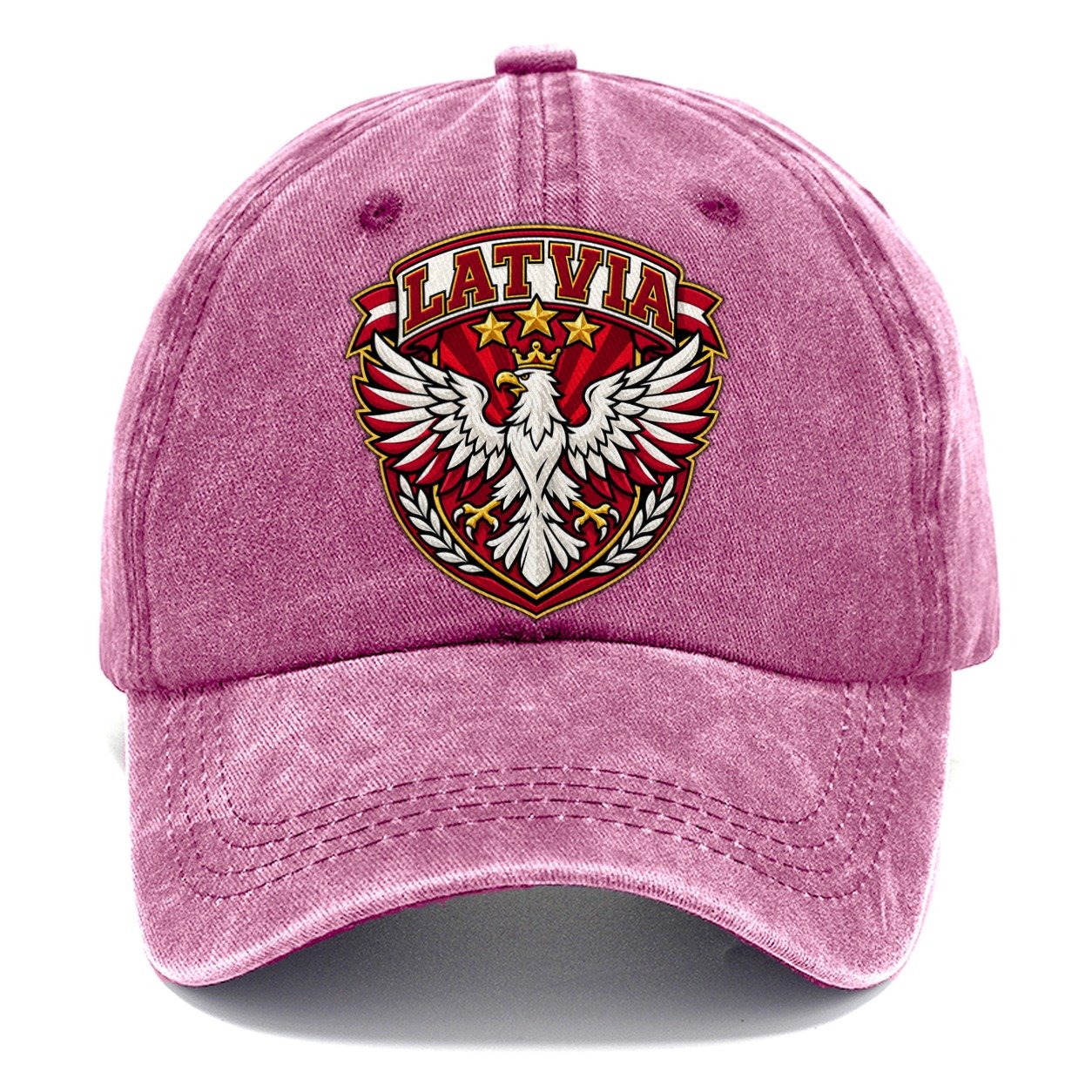 Latvia Retro Badge Country Logos Classic Cap – Dusty Rose