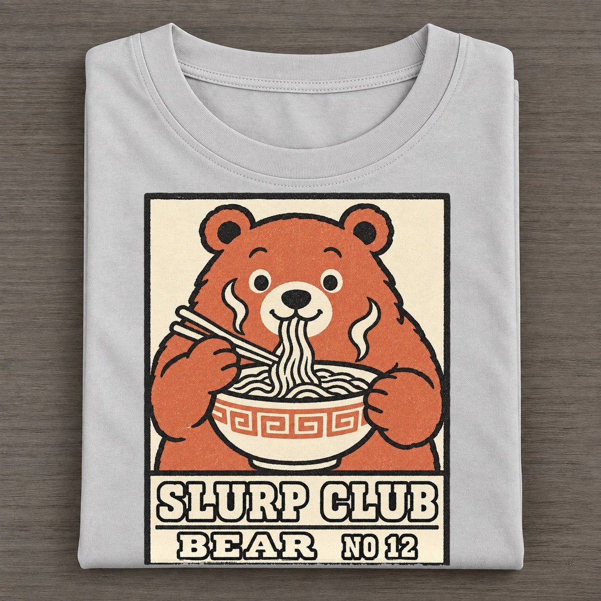 Bear Double Slurp Club Classic T-shirt – Grey