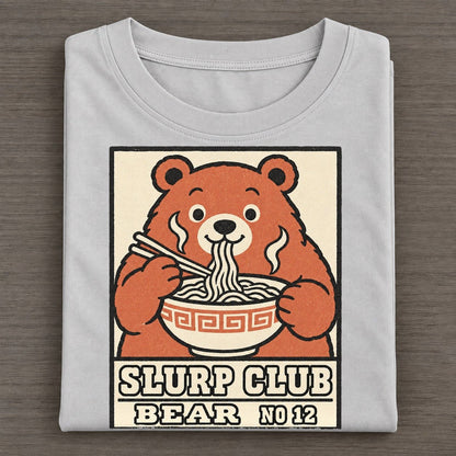 Bear Double Slurp Club Classic T-shirt – Grey