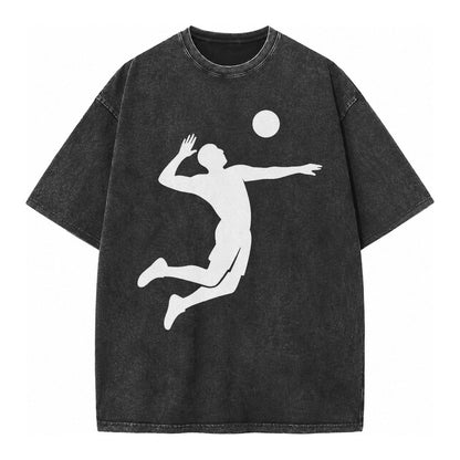 Volleyball Spike Vintage T-shirt – Black