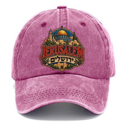 Retro Yerushalayim Script Jerusalem Classic Cap – Dusty Rose