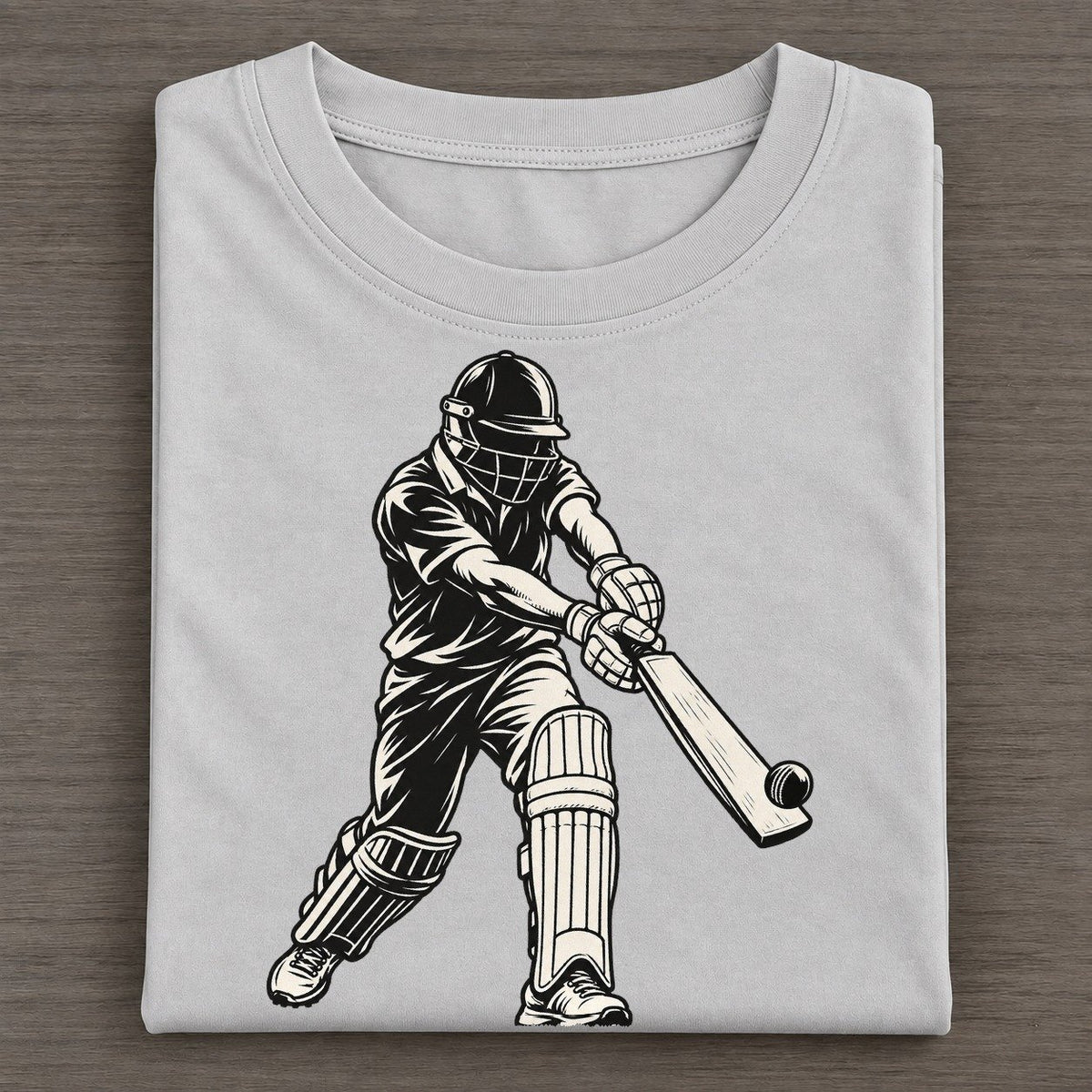 Cricket Batter Cover Drive Global Sports Ink Figures Classic T-shirt – Grey