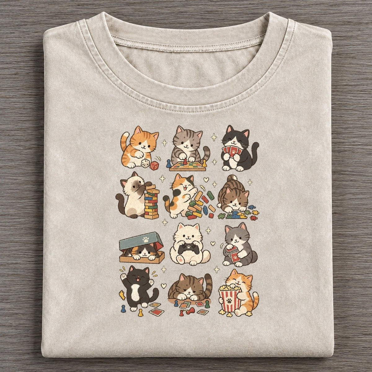 Game Night Cat Club Vintage T-shirt – Off White