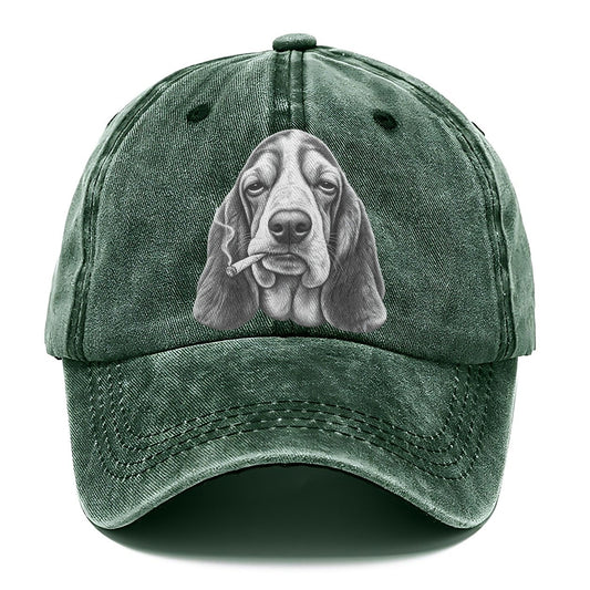 Basset Hound Smoking Dogs Classic Cap – Forest Mist