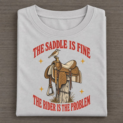 The Rider Is The Problem Unhinged Affirmations Classic T-shirt – Grey