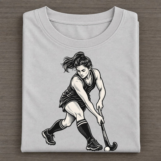 Field Hockey Reverse Sweep Global Sports Ink Figures Classic T-shirt – Grey