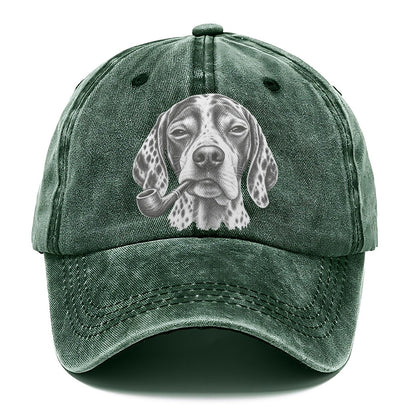 English Pointer A Classic Tobacco Pipe Smoking Dogs Smoking Dogs Portraits Classic Cap – Forest Mist