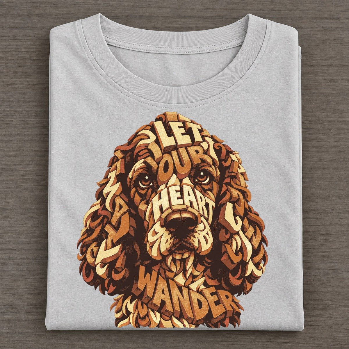 Spaniel Ear Wave Letter Sculpture Classic T-shirt – Grey