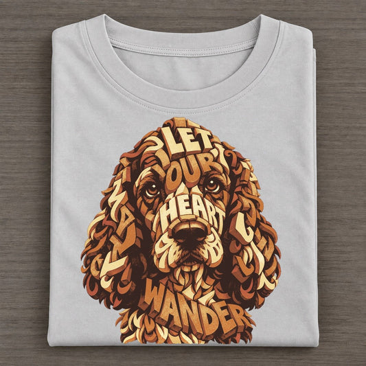 Spaniel Ear Wave Letter Sculpture Classic T-shirt – Grey