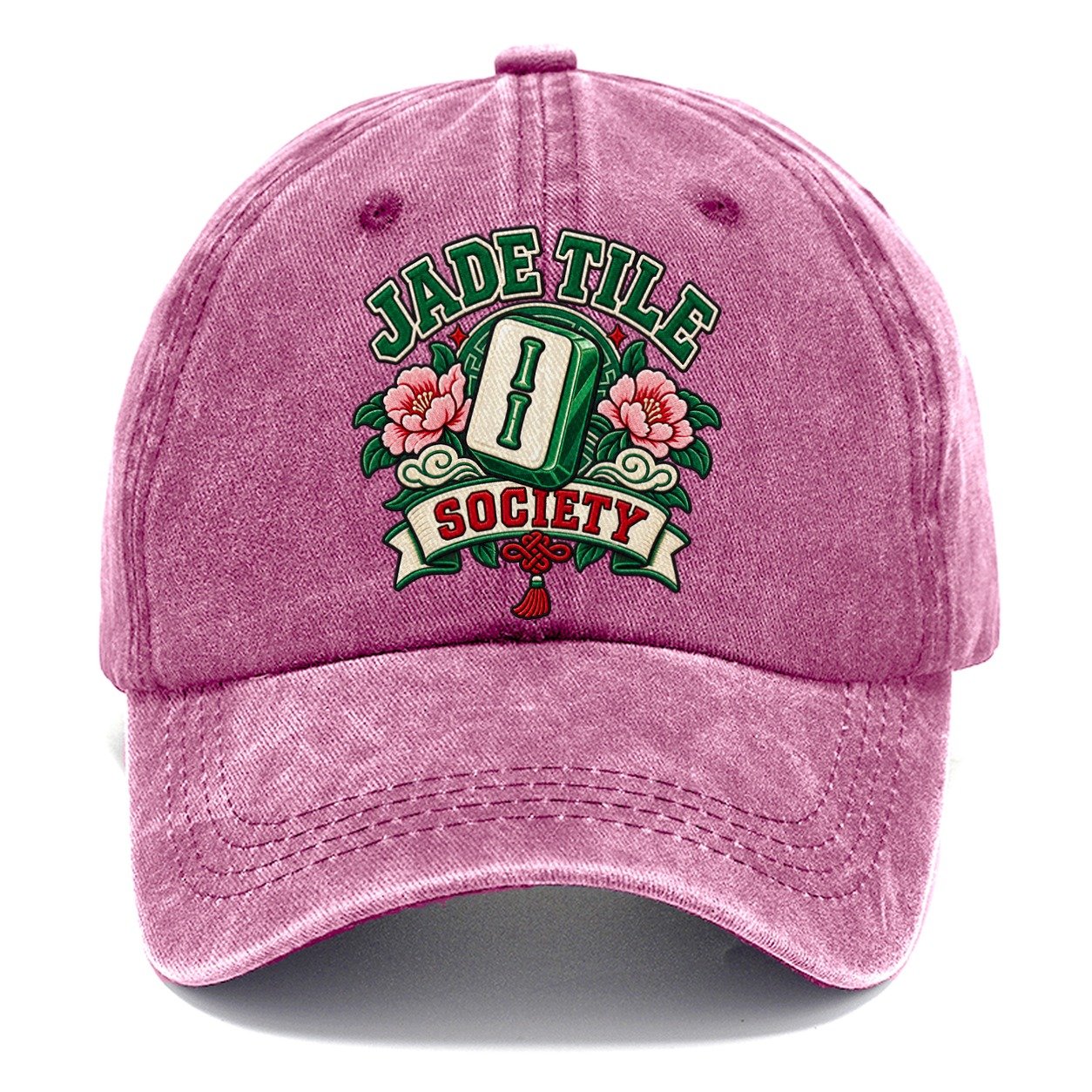 Jade Tile Society Mahjong Game Night Classic Cap – Dusty Rose