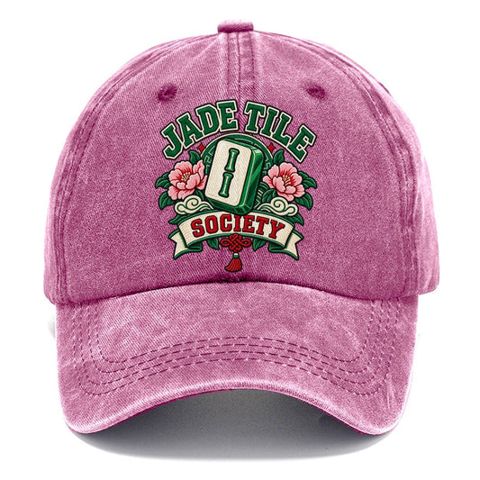 Jade Tile Society Mahjong Game Night Classic Cap – Dusty Rose