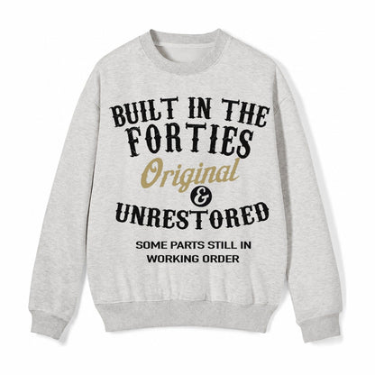 Built In The Forties Original Unrestored Some Parts Still In Fleece Sweatshirt – Light Gray