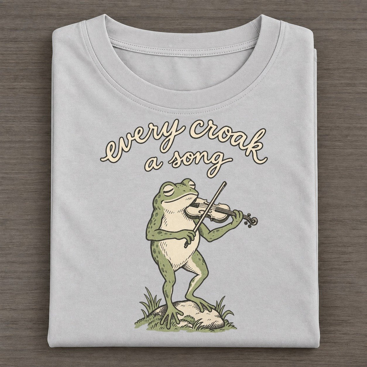 Fiddle By The Water Pond Folk Classic T-shirt – Grey