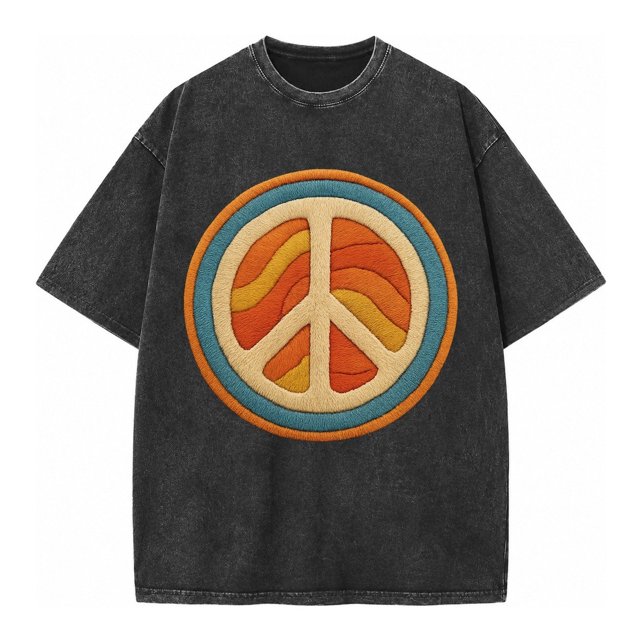 Retro Peace Harmony Vintage T-shirt – Black