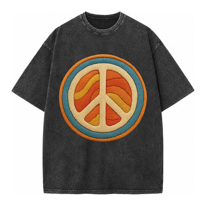 Retro Peace Harmony Vintage T-shirt – Black