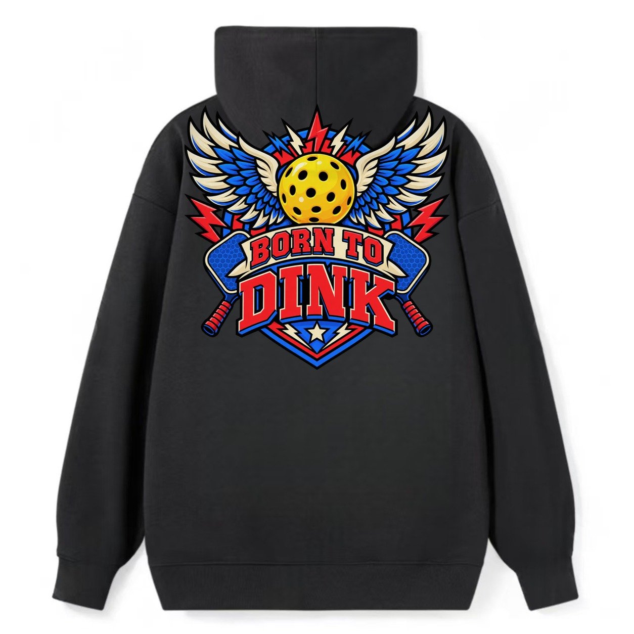 Born To Dink Pickleball Life Classic Pullover Hoodie – Black
