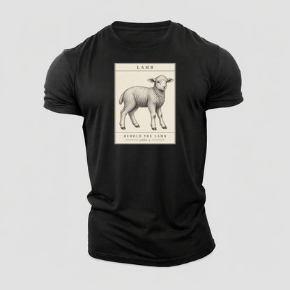 Lamb Specimen Plate Creature Canticle Cotton T-Shirt – Black