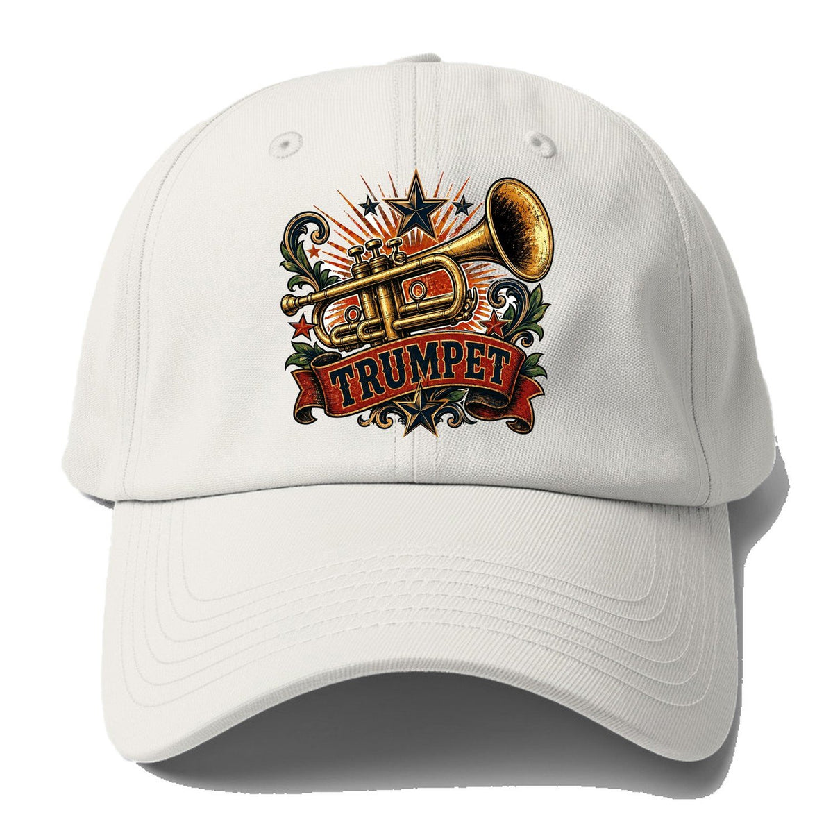 Vintage Trumpet Banner Baseball Cap – Off White