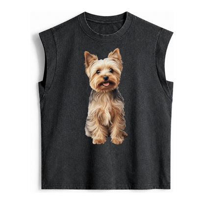 Yorkshire Terrier Dog Vintage Washed Tank – Black