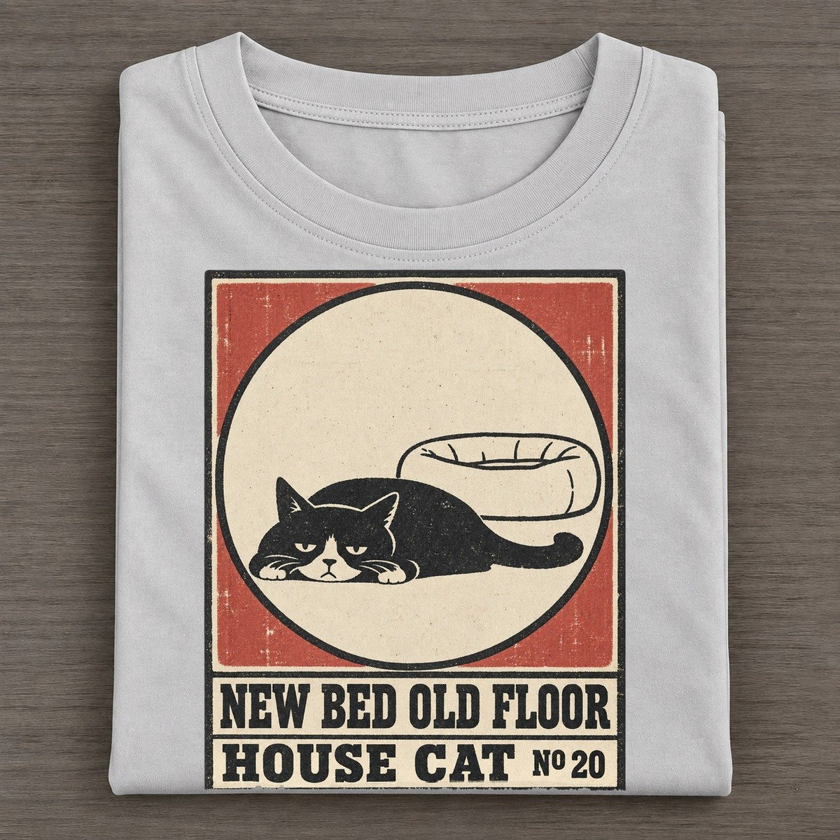 New Bed Old Floor Neko Says No Classic T-shirt – Grey