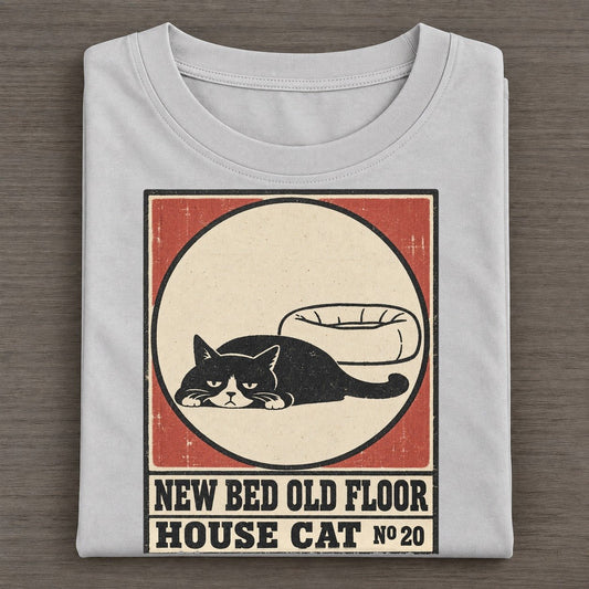 New Bed Old Floor Neko Says No Classic T-shirt – Grey
