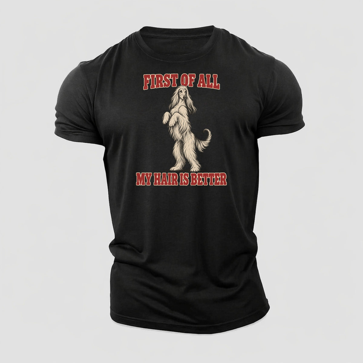 Afghan Hound Dog Declarations Cotton T-Shirt – Black