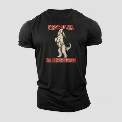 Afghan Hound Dog Declarations Cotton T-Shirt – Black