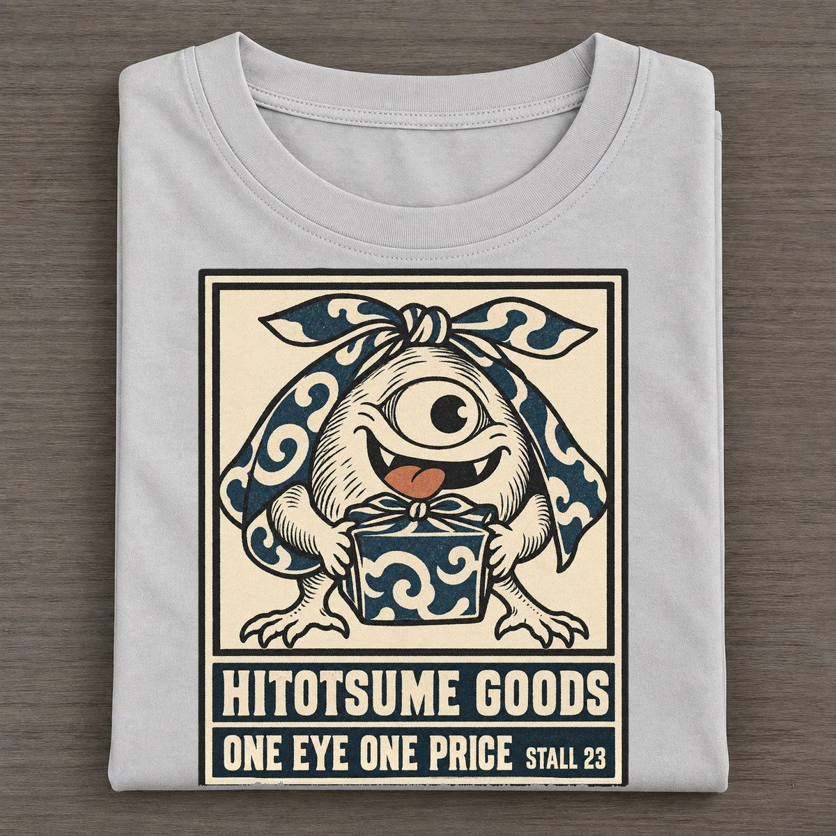 Hitotsume Goods Yokai Night Market Classic T-shirt – Grey
