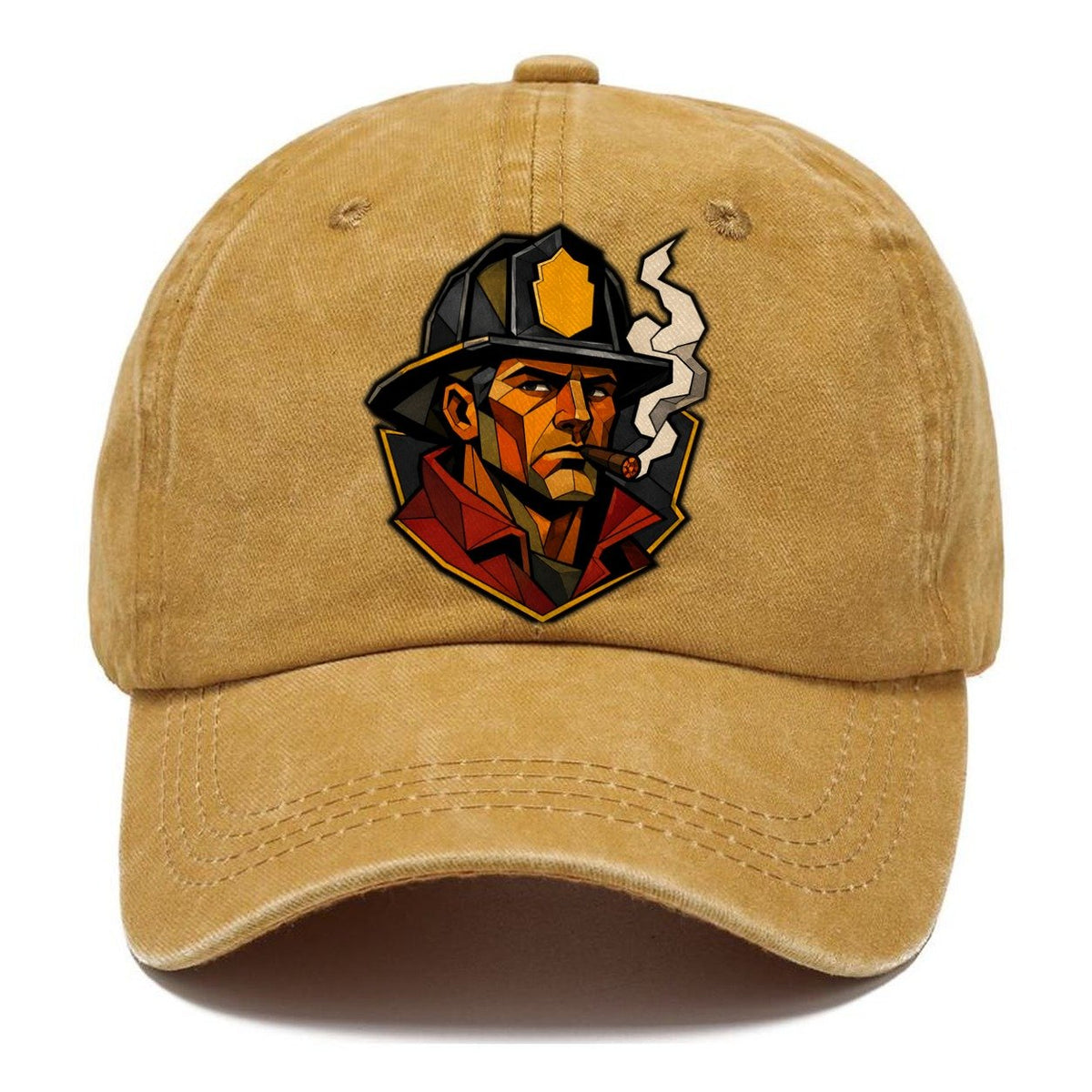Firefighter Helmet Portrait Classic Cap – Golden Harvest