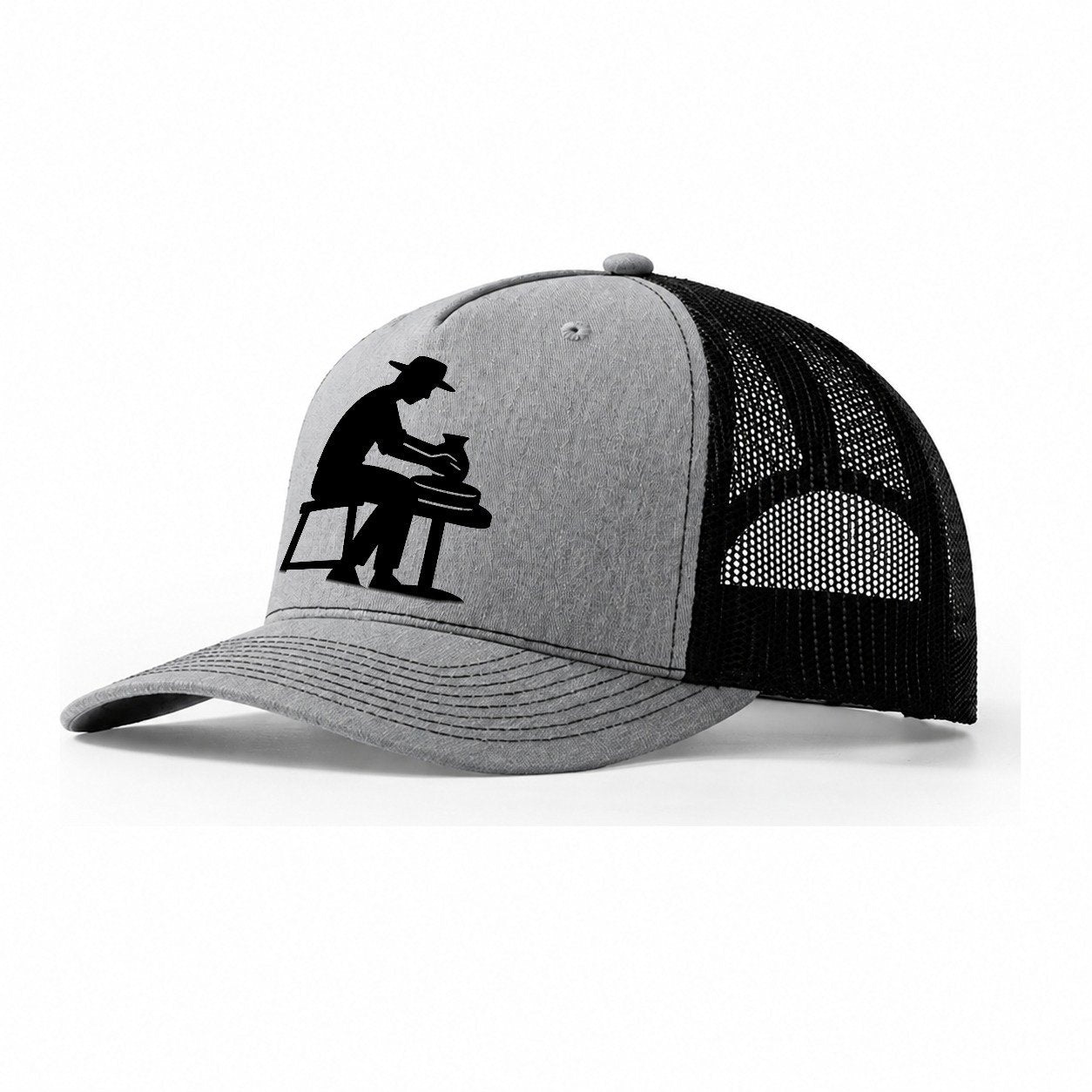 Potter Shaping Clay On Wheel Trucker Hat – Sport Grey-Black
